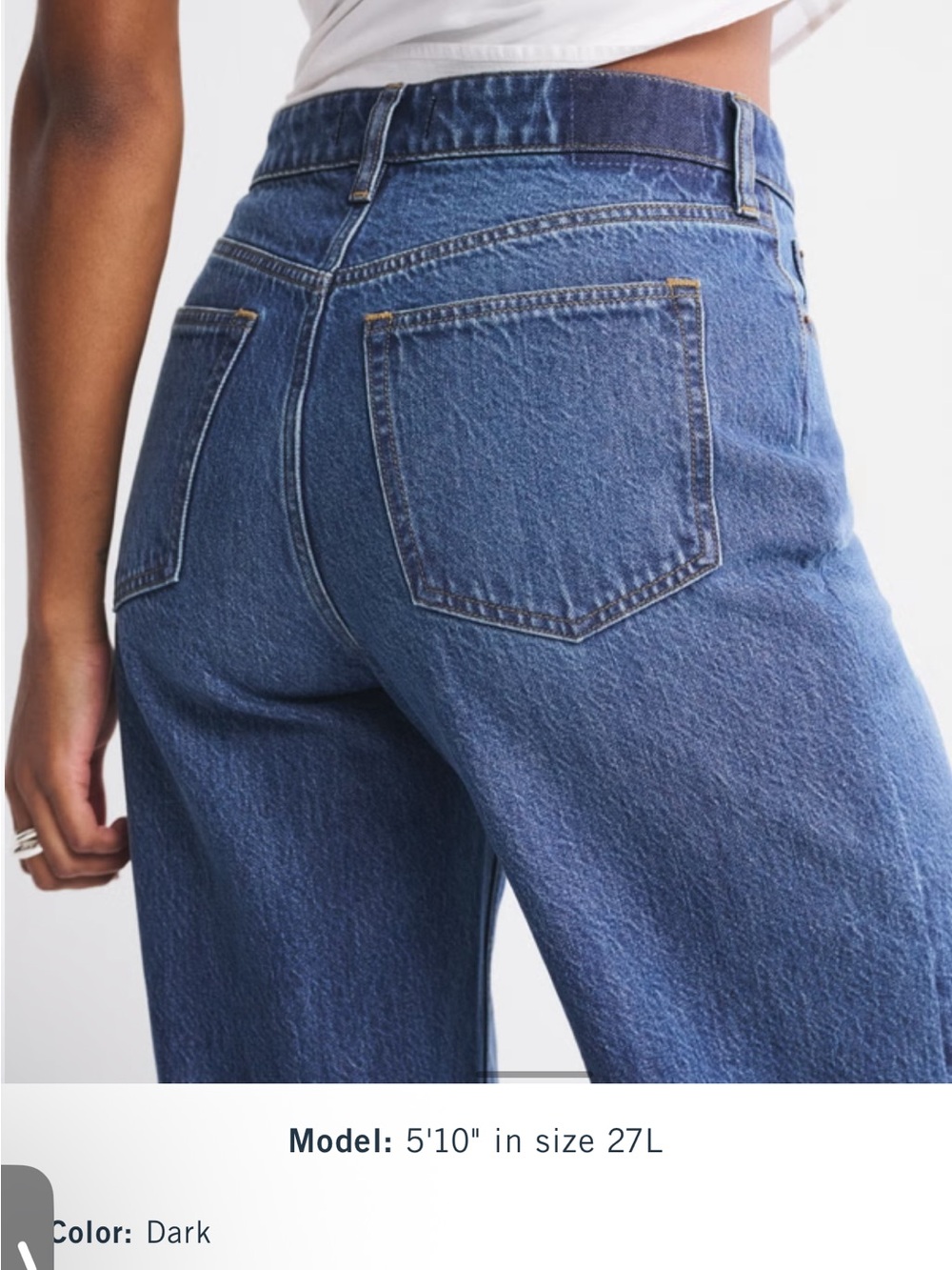 Abercrombie & Fitch Dark Blue Wide-Leg Women's Jeans - curve love - Picture 5 of 10